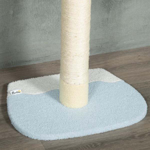 Árvore para Gatos do Chão ao Teto com Altura Ajustável 3 Plataformas Poste de Sisal e Bola para Brincar 47x34x220 - 260cm Creme