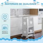 Torre de Aprendizagem 2 em 1 Torre de Aprendizagem para Crianças Convertível em Mesa e Cadeira 60x44,5x86 cm Branco
