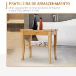 Banco para Casa de Banho de Bambu com Prateleira de Arrumação Antiderrapante Impermeável e Resistente 47,5x26x44,5 cm Madeira