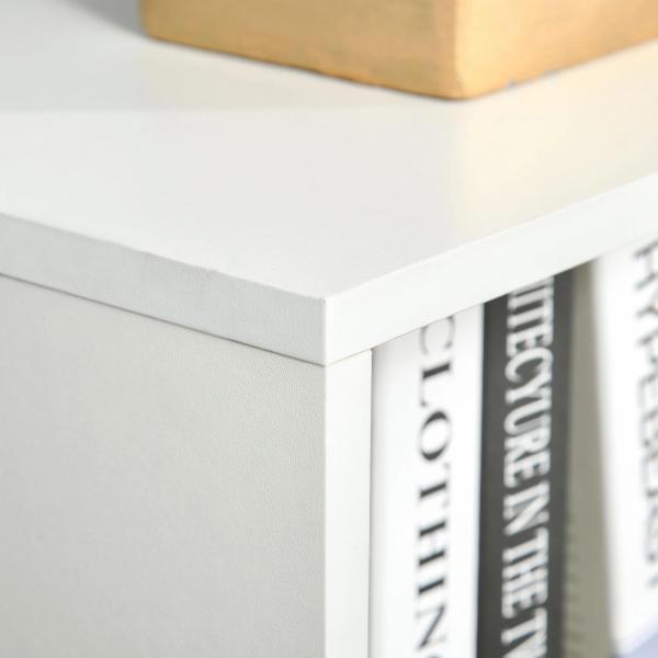 Estante com 3 Prateleiras Abertas e 1 Fechada com Porta Estante de Estilo Moderno para Armazenamento de Livros Brinquedos Plantas 40x30x129,5cm Branco
