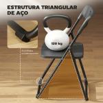 Conjunto de 6 Cadeiras Dobráveis com Encosto Curvo Assento Côncavo com Ventilação 48,5x47x75 cm Preto