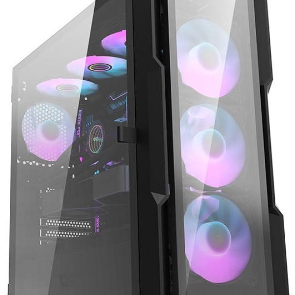 Caixa ATX DK431 + 4 Ventoinhas RGB (Preto) - DARKFLASH