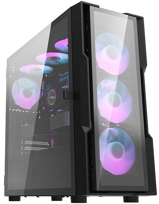 Caixa ATX DK431 + 4 Ventoinhas RGB (Preto) - DARKFLASH
