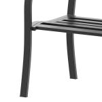 Banco de Jardim de 2 Lugares Banco de Exterior com Encosto de Malha de Aço para Pátio Varanda 127x60x87 cm Preto