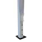 Tenda Dobrável 2,95x2,95 cm com Bolsa de Transporte Altura Ajustável Anti - UV e Impermeável para Terraço Pátio Branco Prateado