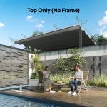 Cobertura para Pérgola 2,5x2,55 m Teto de Substituição Retrátil para Pérgola com 10 Orifícios de Drenagem Cinza Escuro