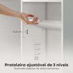 Estante de 7 Níveis Estante para Livros com Prateleiras Ajustáveis e Armário Estante Moderna 40x30x180 cm Branco