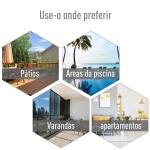 Conjunto de 2 cadeiras dobráveis para exterior com apoio de braços Cadeiras para varanda Jardim Terraço 58x64x94 cm Preto Carga 100kg