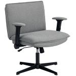 Cadeira de Escritório com Apoios de Braço Rebatíveis Assento Altura Ajustável Função Basculante 76x70x85 - 97 cm Cinzento
