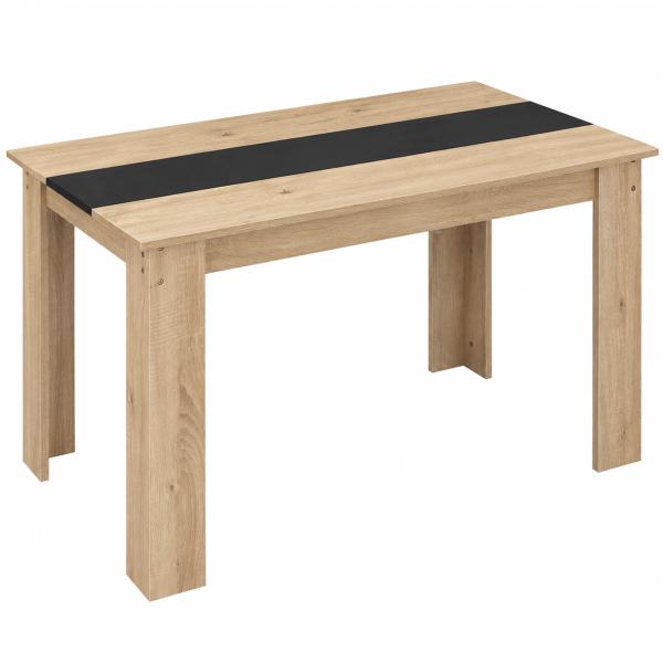 Mesa de Sala de Jantar para 4 - 6 Pessoas Estilo Moderno com Bancada de Melamina de Madeira Carga 50 kg 120x69x75 cm Madeira e Preto