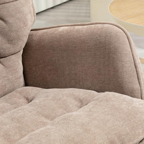 Poltrona de Baloiço Moderna Estofada em Chenilha Poltrona de Lactância com Encosto Largo 71x98,5x97 cm Castanho
