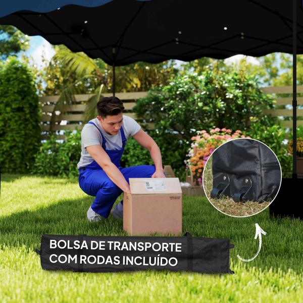 Tenda Dobrável Pop UP Tenda 3x3 m Tenda para Eventos com Proteção UV50+ Altura Ajustável e Bolsa de Transporte Azul