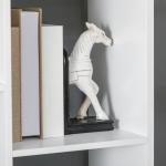 Estante de Madeira Estante para Livros com 1 Gaveta e 9 Compartimentos de Armazenamento 60x26x158cm Branco
