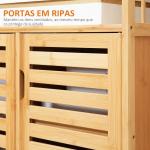 Aparador de 3 Portas Aparador em Bambu com Estantes para Sala de Jantar Cozinha Entrada 100x35x82 cm Madeira
