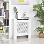 Cobertura de Radiador de MDF Cobertura para Radiador com Prateleira Estilo Moderno 78x19x82 cm Branco