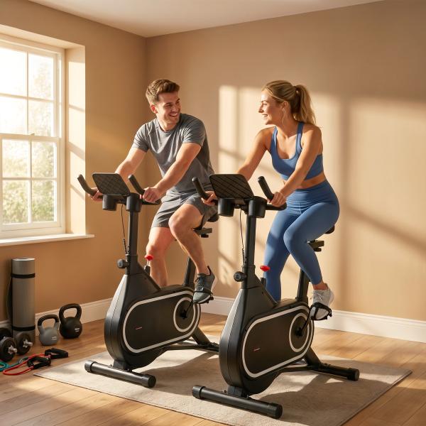Bicicleta Estática com Ecrã LCD Assento e Guiador Ajustáveis Volante 4 kg e Porta Garrafa 93x48,5x102 - 112 cm Preto