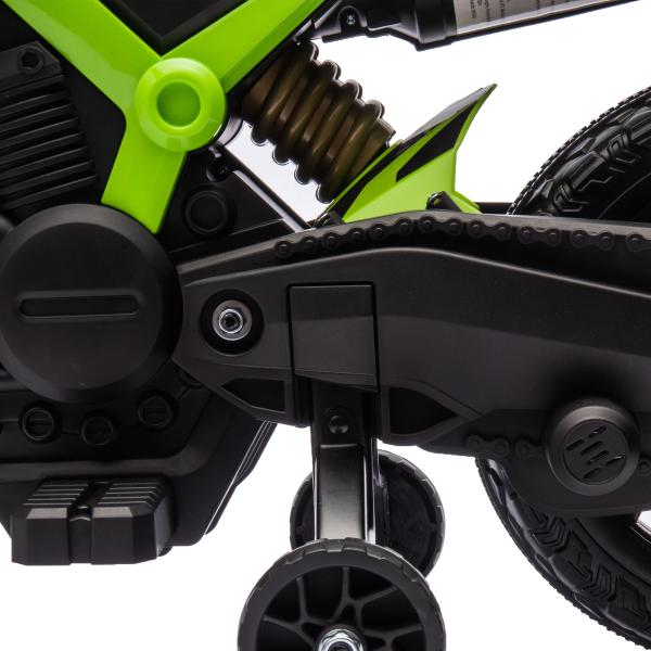 Mota Elétrica para Crianças Moto a Bateria para Crianças 6V com Rodas de Treino e Buzina 105x57x62 cm Verde