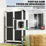 Abrigo de Jardim 94x43x166 cm Armário para Ferramentas com 2 Prateleiras Ajustáveis e 2 Portas Preto