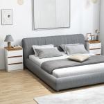 Conjunto de 2 Mesas de Cabeceira com 3 Gavetas Mesas de Cabeceira para Dormitório Estreitas 40x30x59,5 cm Branco