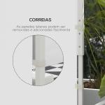 Paredes Laterais para Tenda de 2 Painéis 295x195 cm com Janela Enrolável e Porta com Fecho de Correr para Tenda 3x3 m ou 3x6 m Branco