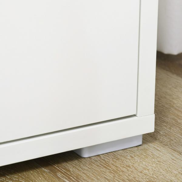 Aparador de Sala de Estar Armário de Armazenamento com 2 Portas e Prateleira Ajustável 80x37x75 cm Branco e Madeira