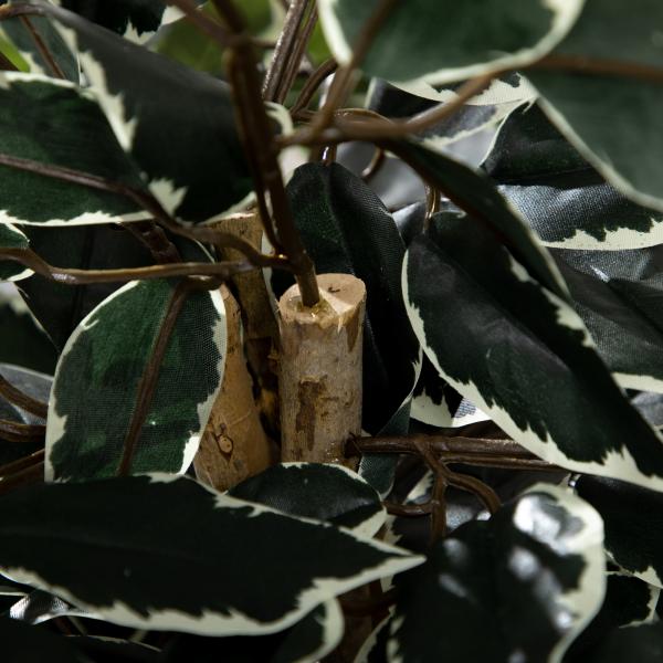 Ficus Artificial com Troncos Planta Artificial com Vaso e 702 Folhas Realistas para Ø15x130 cm Verde