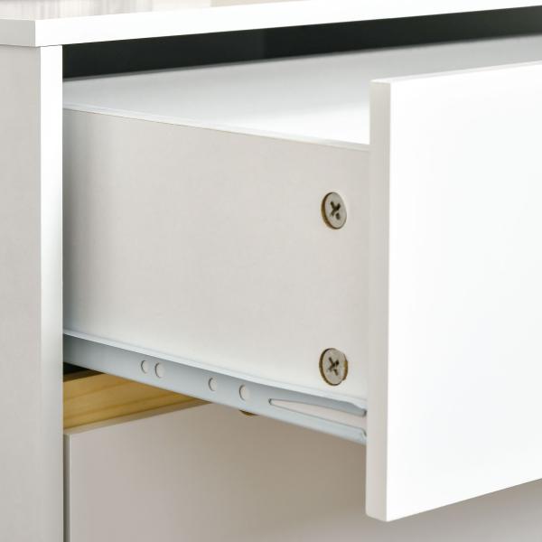 Mesa de Cabeceira com 2 Gavetas e Pés de Madeira Mesa de Cabeceira para Dormitório Estilo Moderno 50x40x50,5cm Branco