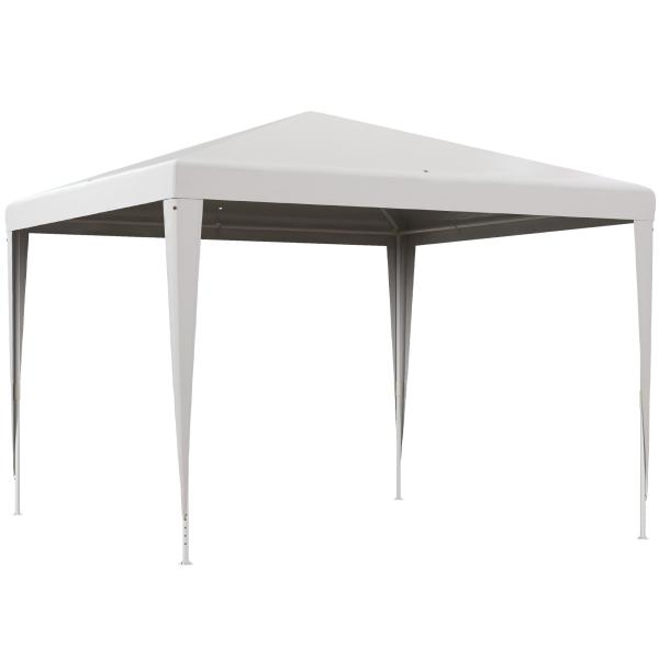 Tenda de Jardim Desmontável Tenda para Exteriores com 4 Orifícios de Drenagem e Tubo de Aço 293x293x252 cm Branco
