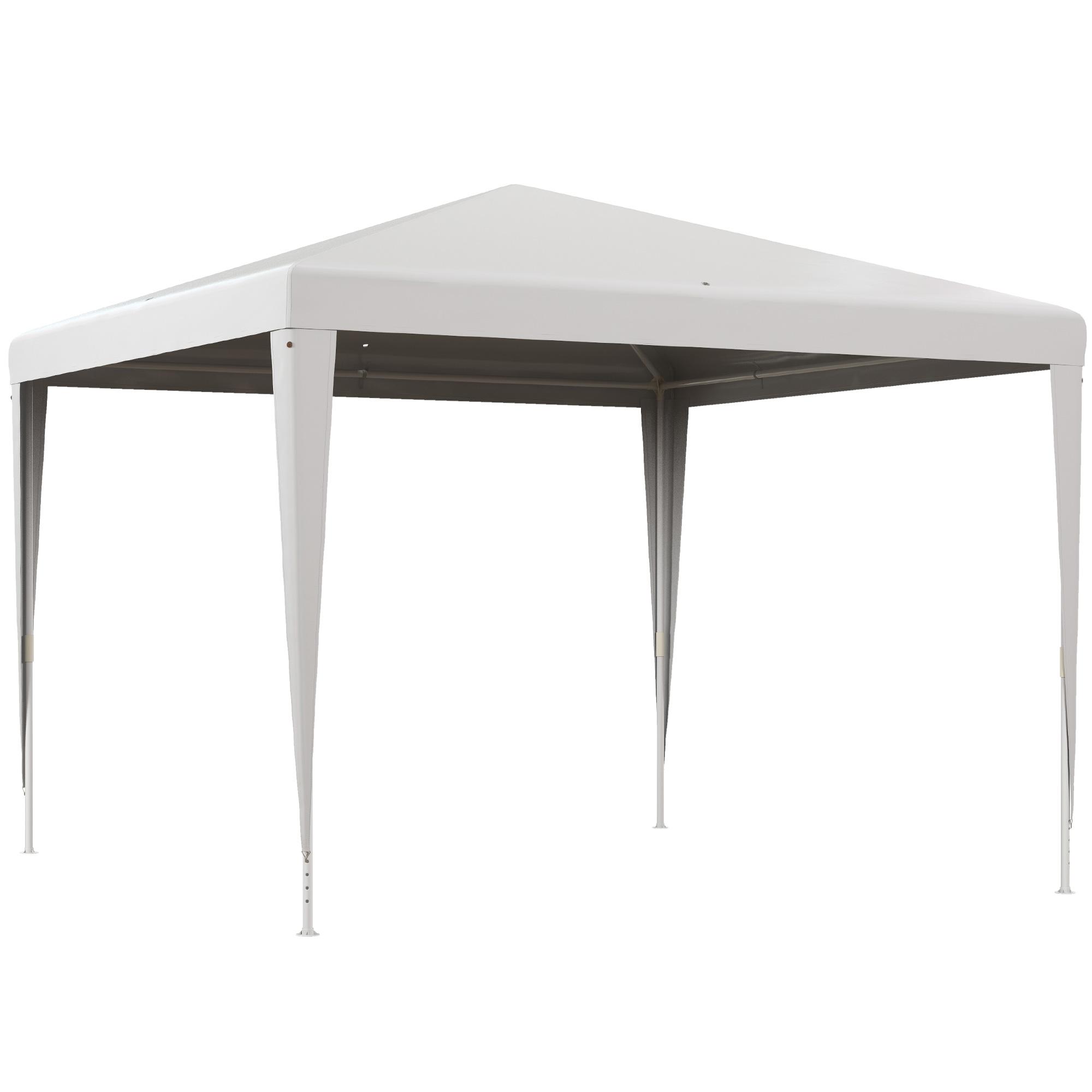 Tenda de Jardim Desmontável Tenda para Exteriores com 4 Orifícios de Drenagem e Tubo de Aço 293x293x252 cm Branco