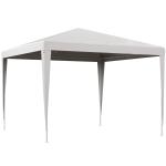 Tenda de Jardim Desmontável Tenda para Exteriores com 4 Orifícios de Drenagem e Tubo de Aço 293x293x252 cm Branco