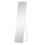 Espelho de Pé de Corpo Inteiro Retangular com 2 Formas de Uso Estrutura de Madeira de Pinho 37x43x156 cm Branco