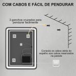 Espelho Casa de Banho com Luzes LED 60x80 cm Função Antiembaciamento 3 Temperaturas de Cor Ajustável e Função de Memória