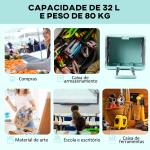 Carrinho de Armazenamento Dobrável Carrinho de Compras com 2 Rodas Capacidade 32L para Casa 41,5x32,5x85 cm Verde