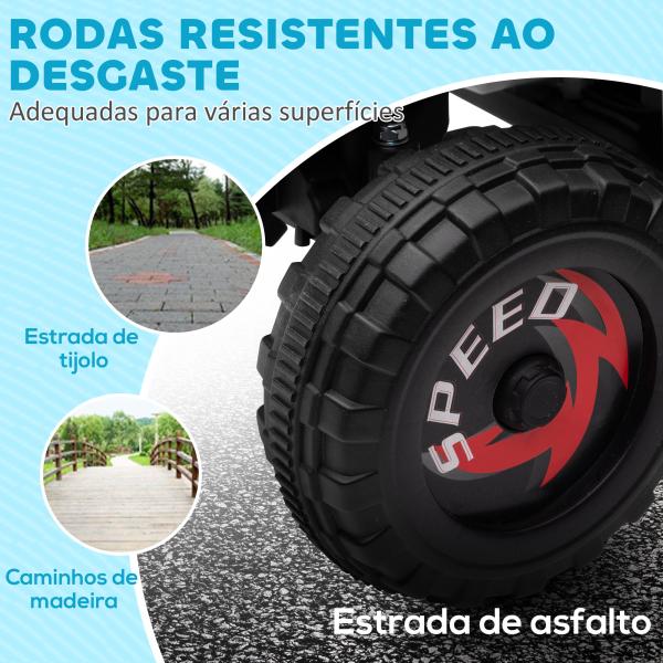 Quadriciclo Elétrico para Crianças Veículo Elétrico a Bateria de 6V com Velocidade de 2,5 km/h 70x41,5x48,5 cm Branco
