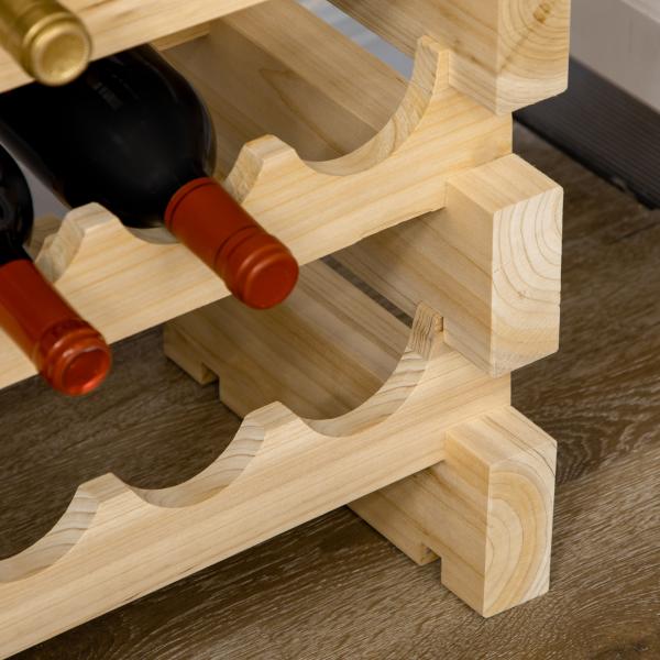 Suporte para Garrafas de Vinho para 72 Garrafas Garrafeira com 6 Níveis Suporte para Vinhos Vertical 114x28x85 cm Madeira