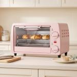 Forno Elétrico de Bancada 10 L 750 W com Temperatura até 230 °C e Temporizador 36,5x26x22 cm Rosa