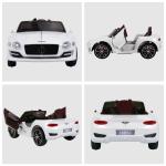 Carro elétrico infantil com licencia de Bentley GT para crianças acima de 3 anos com controle remoto 2 velocidades com faróis musica 108x60x43 cm Branco