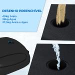 Tabela de Basquetebol com Altura Ajustável 216 - 277 cm Aro de Basquetebol para Exterior com Rodas e Base Recarregável Preto