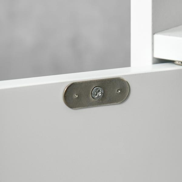 Coluna Casa de Banho com 3 Portas e 3 Prateleiras Abertas Coluna Auxiliar Estilo Moderno 15x17x120cm Branco