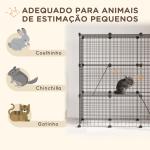 Recinto para Animais Pequenos com 31 Painéis Recinto para Animais de Estimação Personalizável com Rampas e Portas 105x45