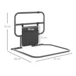 Grade para Cama Adulto Guarda de Segurança para Cama Dobrável com Bolso de Armazenamento 61x66x55 cm Cinza