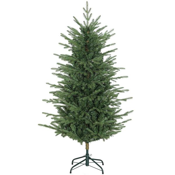 Árvore de Natal Artificial 150 cm com 1186 Ramos Densos Suporte Metálico Dobrável para Interior Verde