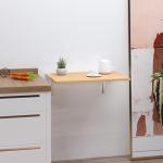 Mesa Dobrável de Parede Mesa Auxiliar Suspensa para Cozinha Sala de Jantar 60x40x20cm Madeira Natural