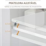 Móvel para Lavatório Pousar com 2 Portas e Prateleira Ajustável Estilo Moderno 60x30x60cm Branco e Madeira