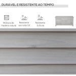 Baú de Armazenamento Baú de Madeira de Jardim com Tampa Abatível e Desenho de Persiana 127x56x60 cm Cinzento