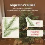 Árvore de Natal Artificial 150 cm com 492 Ramos Densos e Suporte Metálico Dobrável para Interior Verde