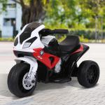 Mota Elétrica BMW para Crianças entre 18 - 36 Meses 6V com Faróis Música e Velocidade Máx. de 2,5 km/h 66x37x44 cm Vermelho