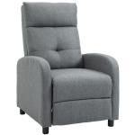 Poltrona Relax Reclinável até 155° Poltrona Reclinável Manual Estofado para Pessoas com Altura Inferior 195 cm 67x87x98 cm Cinza