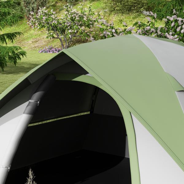 Tenda de Campismo Dobrável para 1 - 2 Pessoas com Janela e Bolsa de Transporte Impermeável 3000 mm 210x110x150 cm Verde