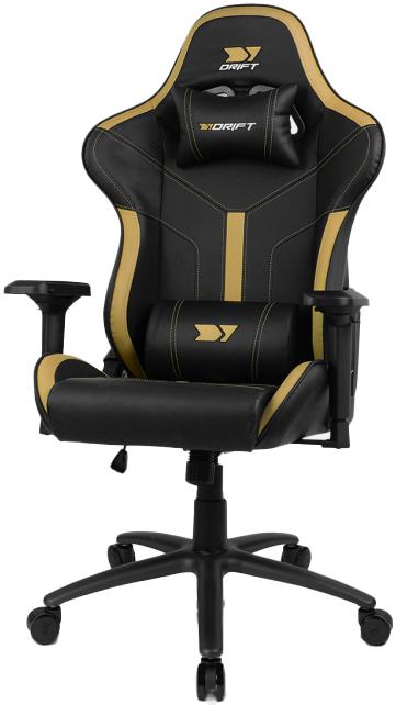 Cadeira Gaming DR350 Expert (Preto/Dourado) - DRIFT